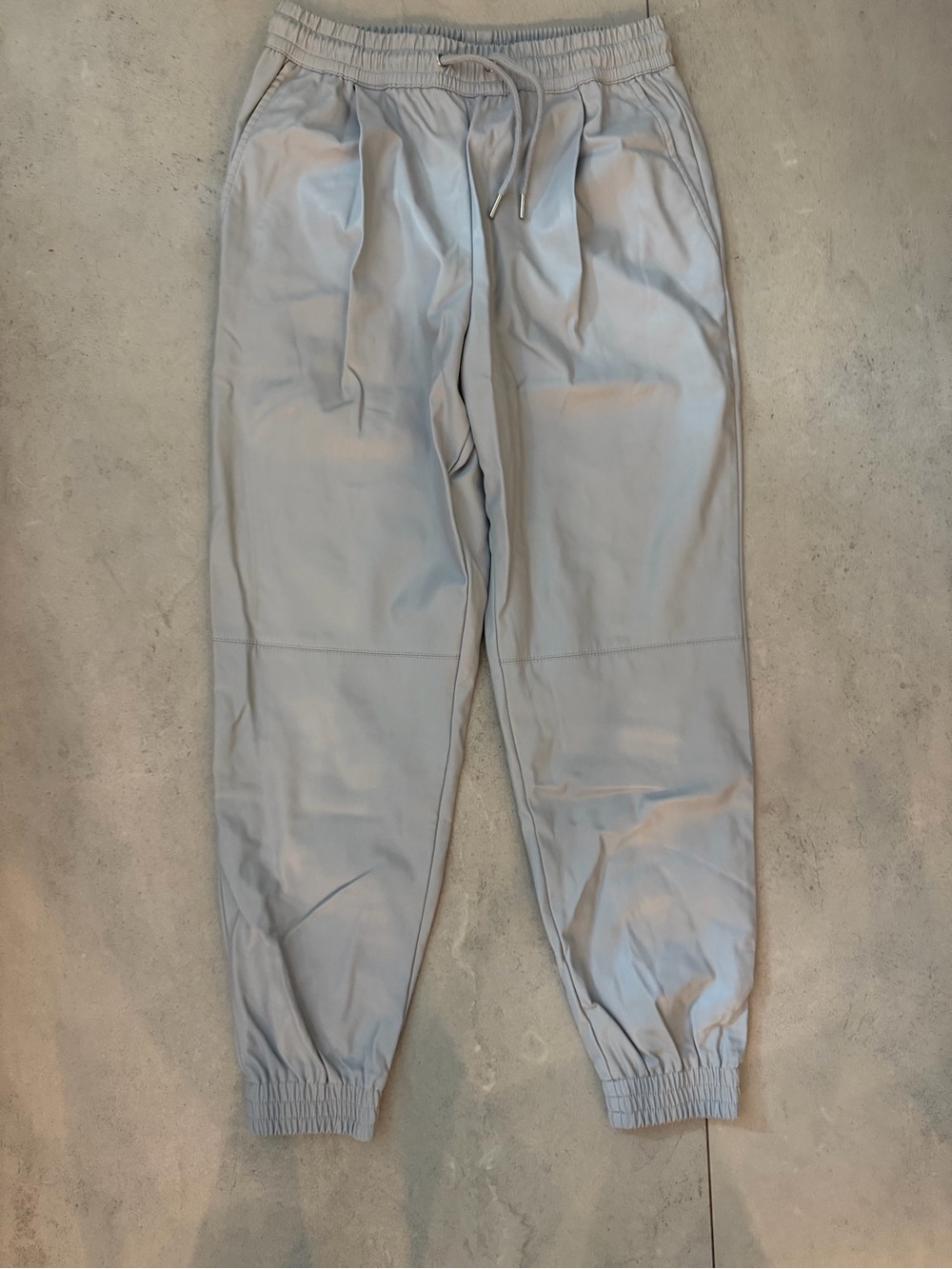 Zara Faux Leather Jogger Pants Light Blue Size S Worn Twice
